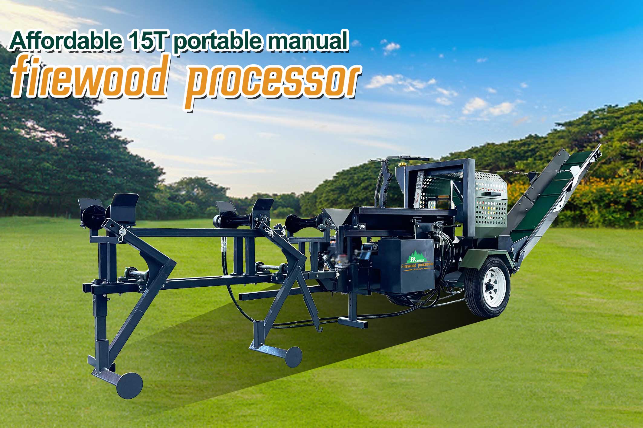 Affordable 15T Portable Manual Firewood Processor